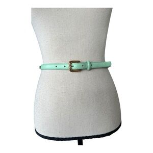 Talbots Mint Green Genuine Leather Skinny Belt Size S